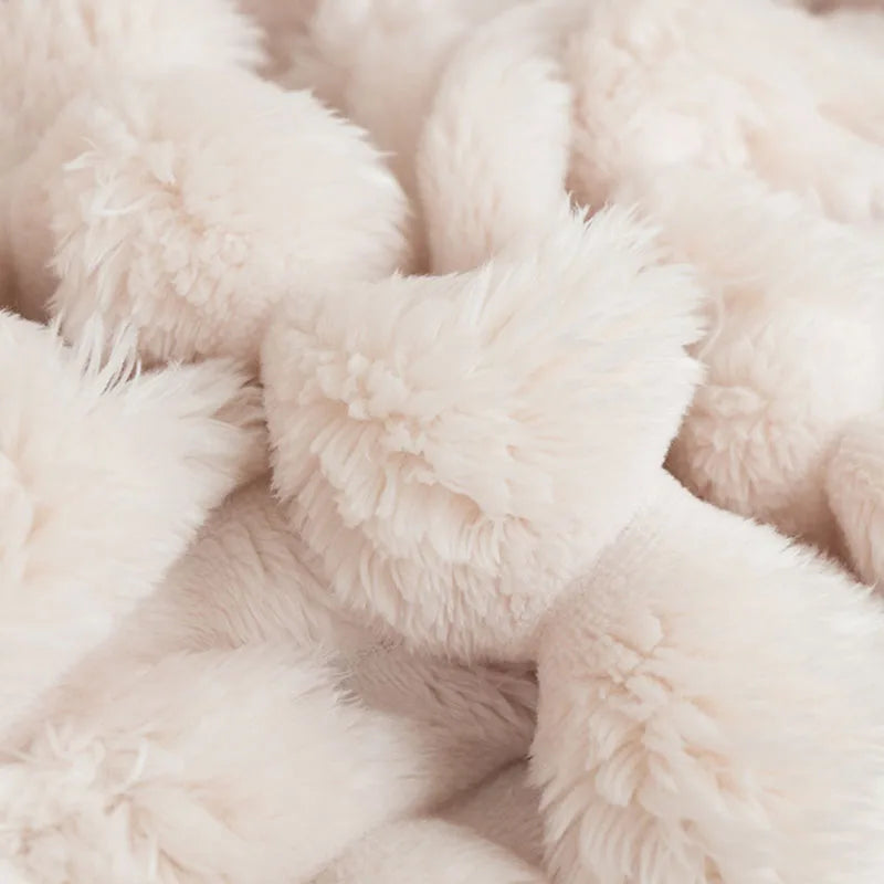 Afralia™ Faux Bamboo Knot Velvet Blanket: Soft, Cozy, All-Season Flannel Throw & Shawl