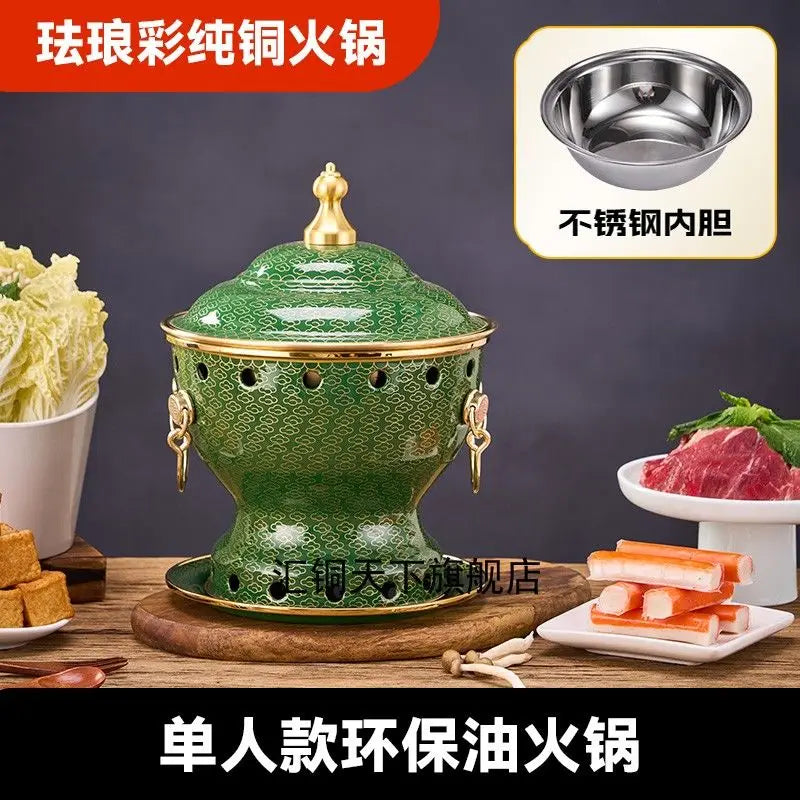 Afralia™ Enamel Copper Hot Pot for Eco-Friendly Cooking
