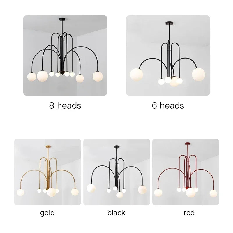 Afralia™ Nordic Glass Chandelier for Modern Living Room, Bedroom, Dining, Kitchen Lighting