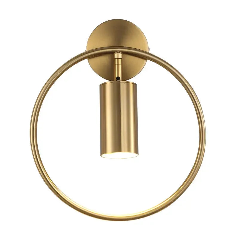 Afralia™ Adjustable LED Brass Gold Ring Wall Sconce Light for Home Hotel Bar