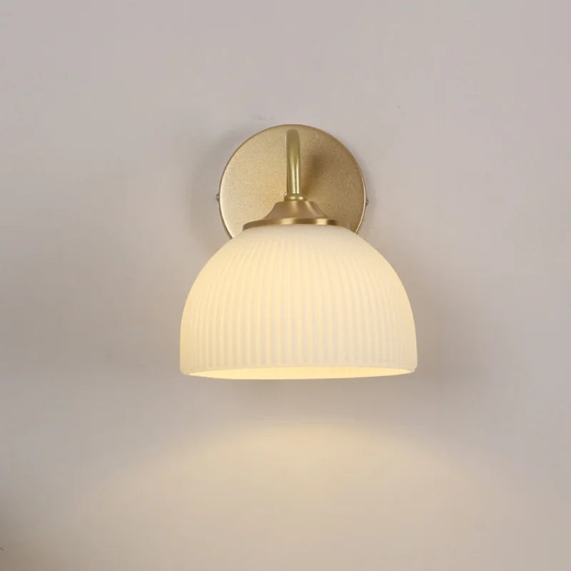 Afralia™ LED Glass Wall Sconce Pull Chain Switch Modern Stair Light Fixtures