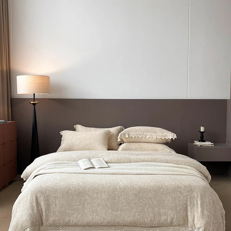 Afralia™ Lace Princess Jacquard Bedding Set - 4Pcs