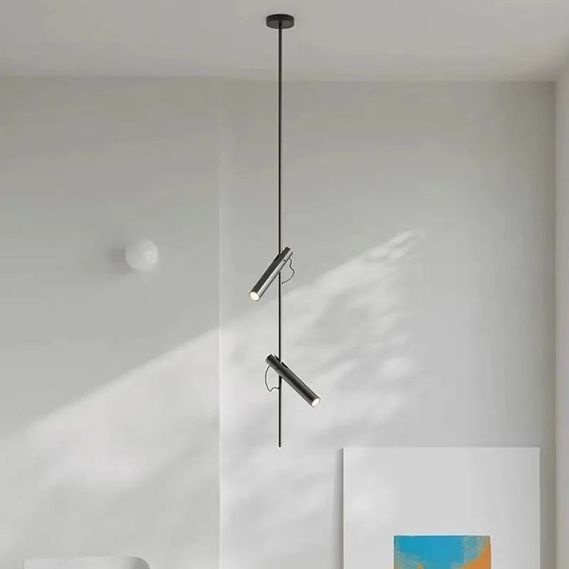 Afralia™ Rotatable LED Pendant Light - Black Metal, GU10 Bulb, Foyer to Dining Room