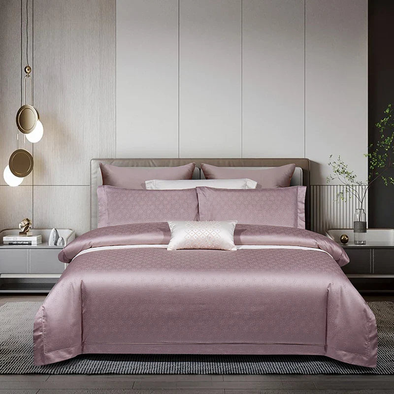 Afralia™ Luxury Egyptian Cotton Jacquard Bedding Set, Silky Soft Queen Size, 1400TC