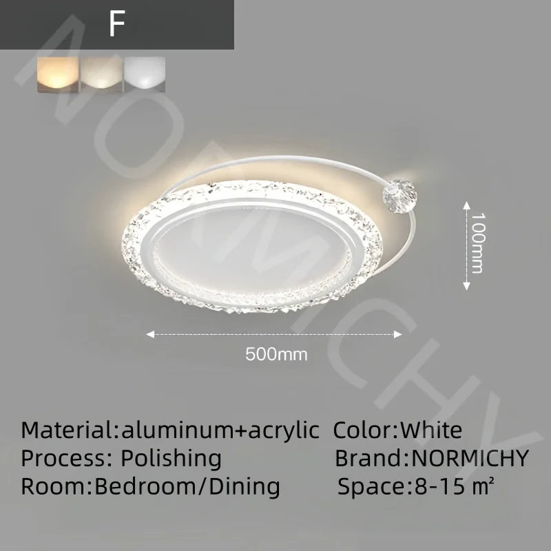 Afralia™ Minimalist Acrylic LED Ceiling Lamp, Gold Chandeliers for Modern Home Decor