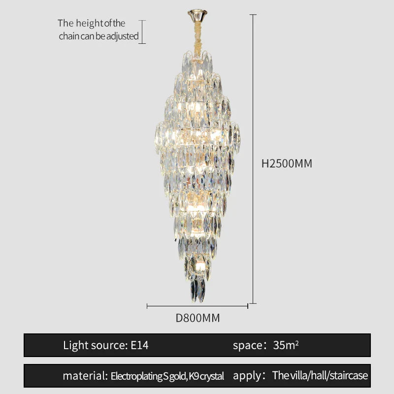 Afralia™ European Duplex Crystal Chandelier for Elegant Luxury Living