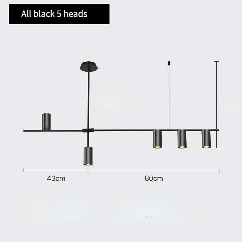 Scandinavian Style Kitchen Chandelier Black and Gold Afralia™ Designer Lamp