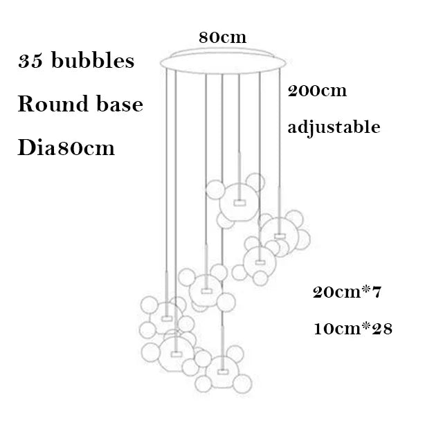 Afralia™ Bubble Ball Pendant Light: Golden Iron Glass Lamp for Kitchen Island, LED Fixtures