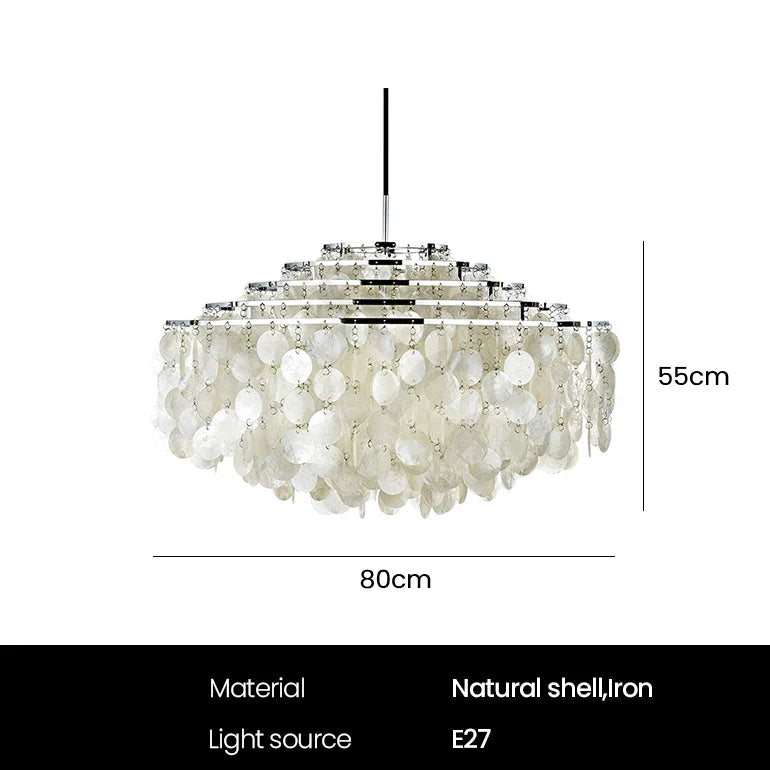 Afralia™ Modern Nordic Conch Chandelier Light Fixture for Bedroom/Living Room Art Decor