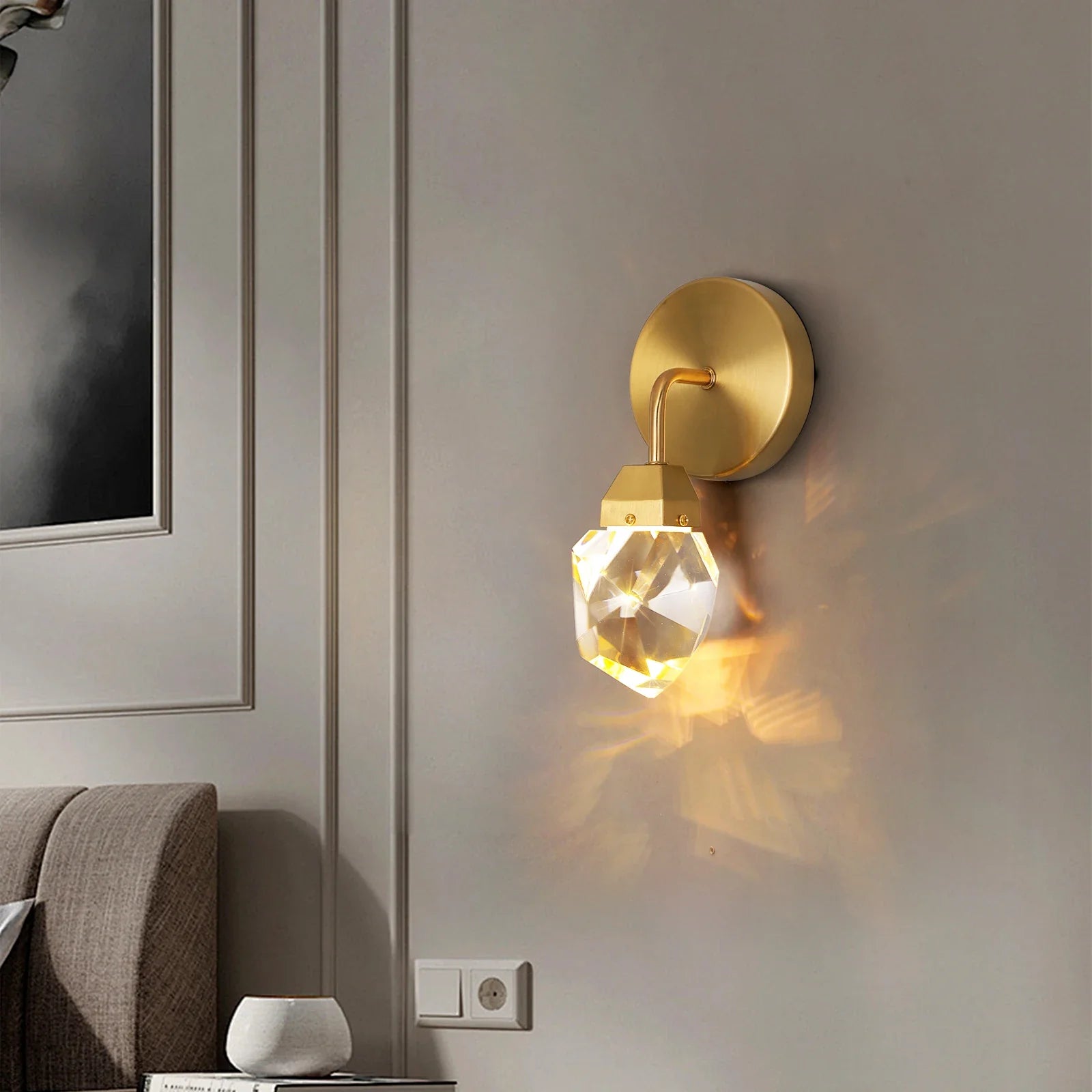 Afralia™ Crystal LED Wall Sconce Fixture - Modern Luxury Copper Ceiling Light for Home Decor