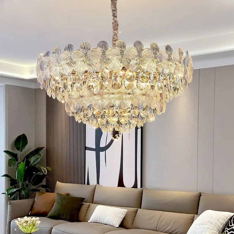 Afralia™ Crystal Chandelier: French Cream Style Light Luxury for Living Room and Master Bedroom