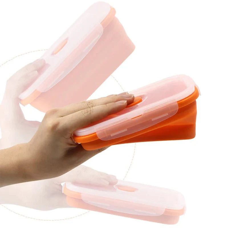 Afralia™ Silicone Lunch Box Set Eco-Friendly Portable Food Container Colorful Folding
