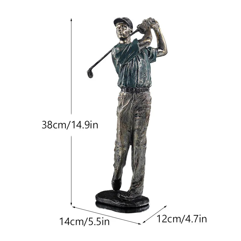 Afralia™ Golf Figure: Vintage Golfer Resin Statue for Home & Office Decor