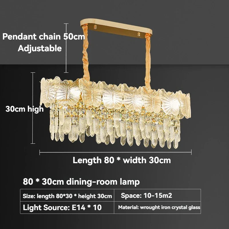 Afralia™ Gold Butterfly Crystal Chandelier: Luxury Ceiling Pendant for Living & Dining Rooms