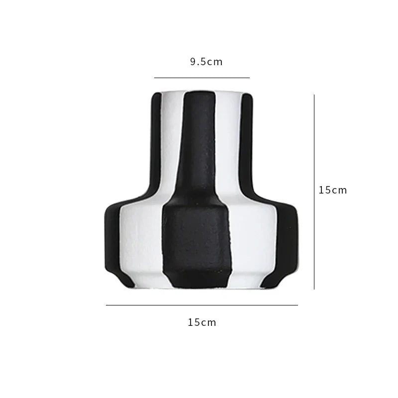 Afralia™ Striped Ceramic Vase - Geometric Pattern Room Decor