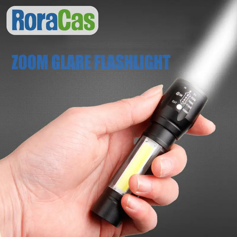 Afralia™ High Lumen Zoomable LED Flashlight with XPE + COB Lamps