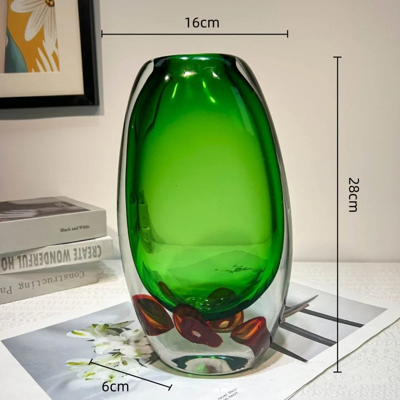 Afralia™ Clear Fruit Tray Vase: Double Color Transparent Terrarium for Home Decor