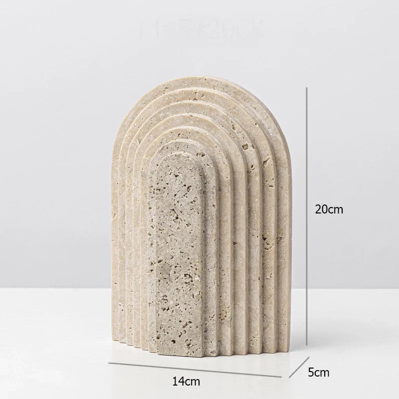 Afralia™ Luxury Marble Sculptures for Home Decor - Minimalist Travertine Ornaments for Stylish Living Spaces