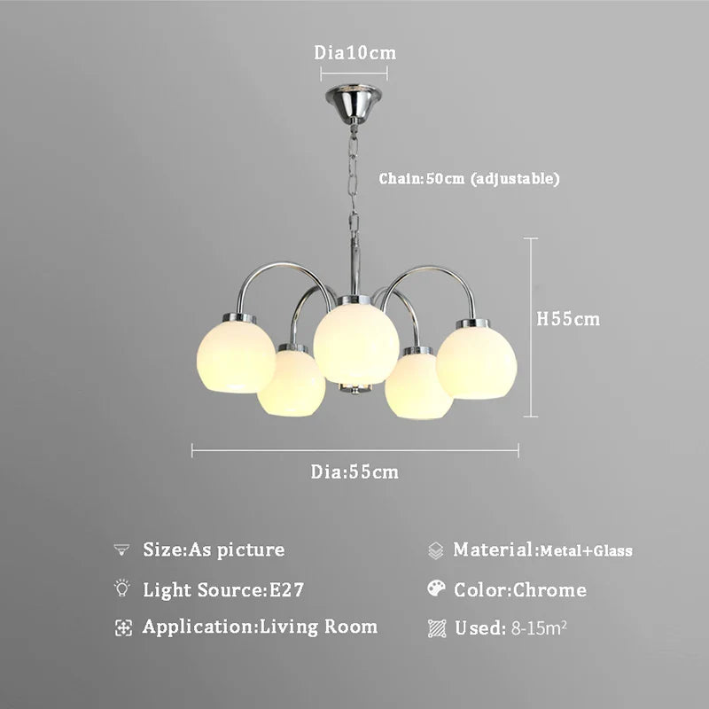 Afralia™ Retro Glass Pendant Chandelier for Living Room, Bedroom, Hotel