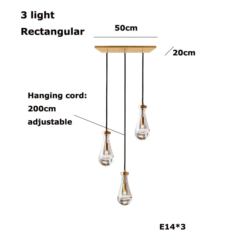 Afralia™ Waterdrop Glass Chandelier in Black Gold: Dimmable European Style for Home Decor