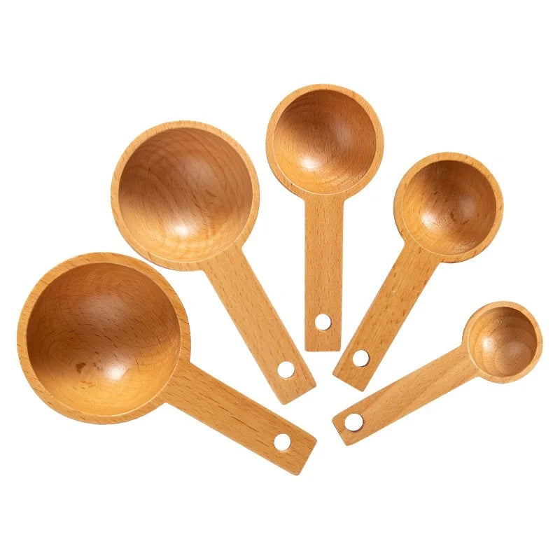 Afralia™ Beech Wood Tablespoon Coffee Scoop for Beans, Powder, Spices