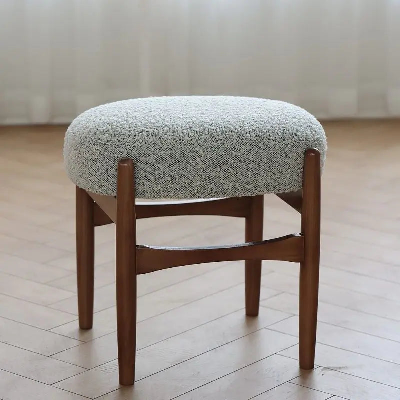 Afralia™ Ash Wood Makeup Bench Dressing Chair for Small Spaces