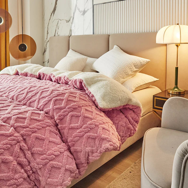 Afralia™ Dual Use Cashmere Duvet Cover: Winter Warm Plush Blanket with Double-sided Fleece