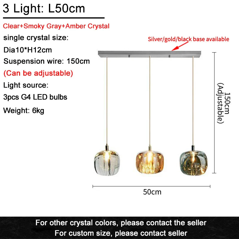Afralia™ Crystal Staircase Chandelier: Luxury Amber/Smoky Grey/Clear LED Hanging Lamp