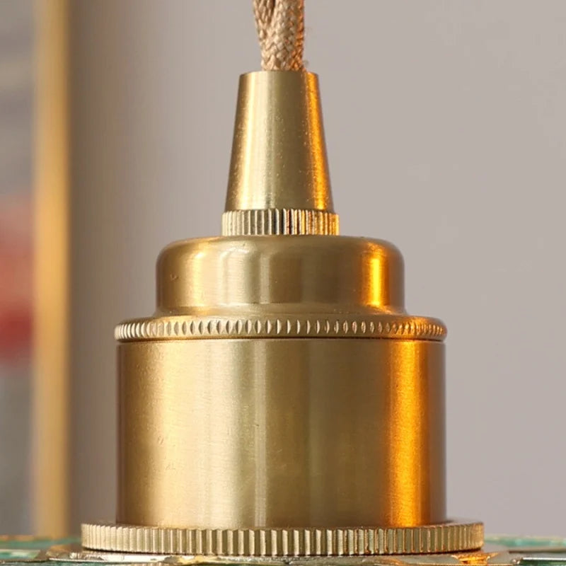 Afralia™ Vintage Glass Pendant Lamp: Adjustable Wire Copper E27 LED Hanglamp for Coffee Living Dining Room