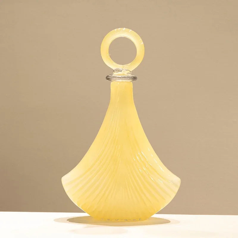 Afralia™ Yellow Geometric Glass Vase | Ring Fringe Flower Terrarium & Home Decoration