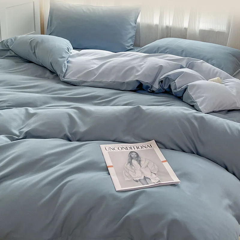 Afralia™ Soft Washed Quilt Cover Set, Bedsheet & Pillowcases for Summer Single/Double Bed