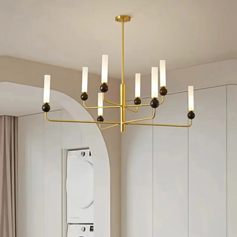 Afralia™ Marble Ball Brass Chandelier: Modern & Simple Parlor Dining Bedroom Lighting