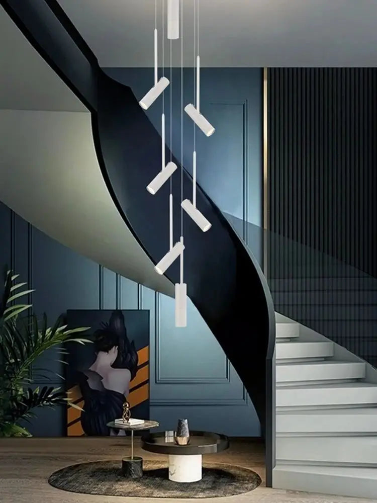 Afralia™ Modern LED Spotlight Chandelier for Kitchen, Living Room, and Staircase