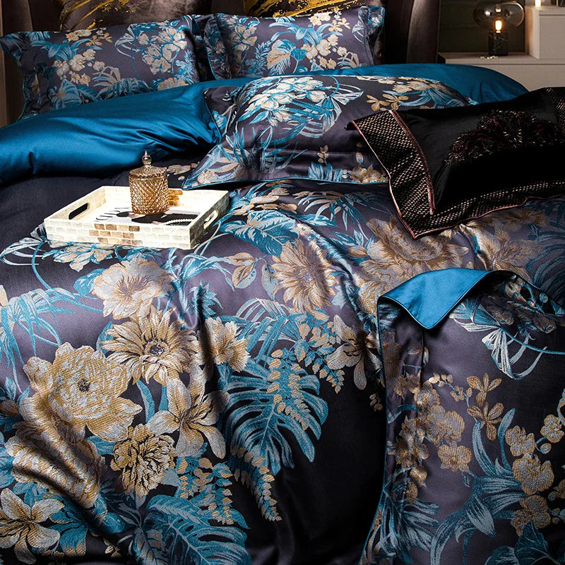 Afralia™ 1500TC Jacquard Egyptian Cotton Bedding Set for Queen King Linens