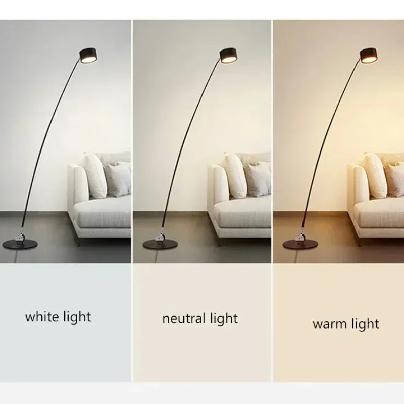 Afralia™ Black Floor Lamp | Nordic Style LED Light for Living Room, Bedroom, or Salon