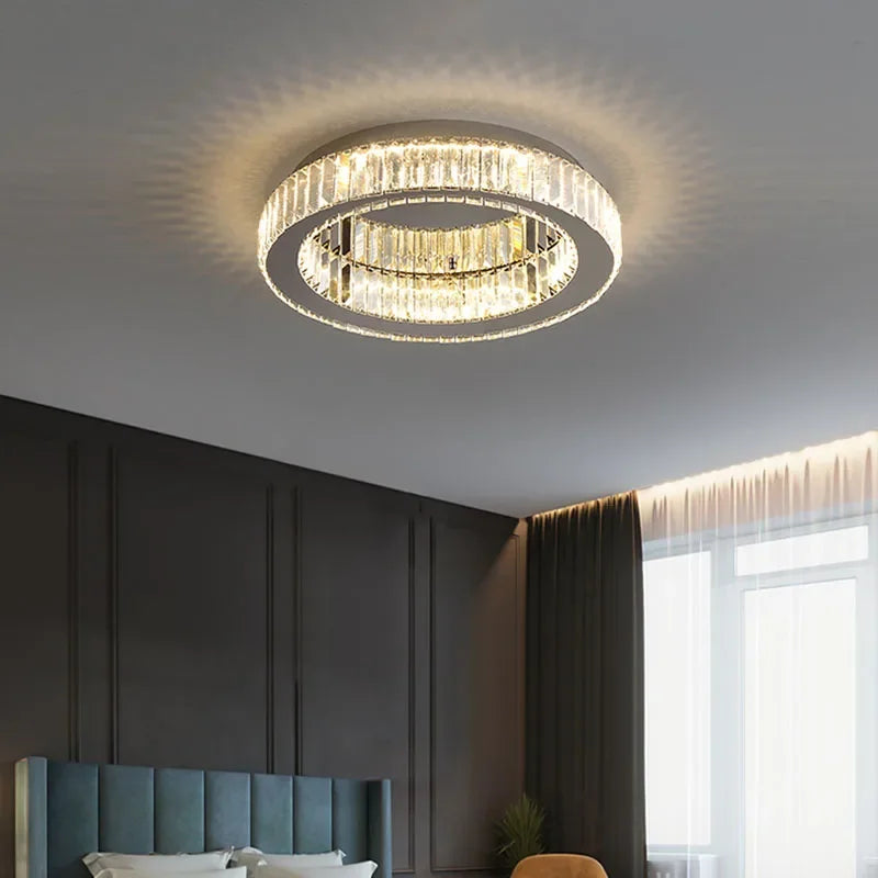 Afralia™ Modern Crystal Ceiling Lamp for Luxury Living Room, Bedroom, and Dining Area