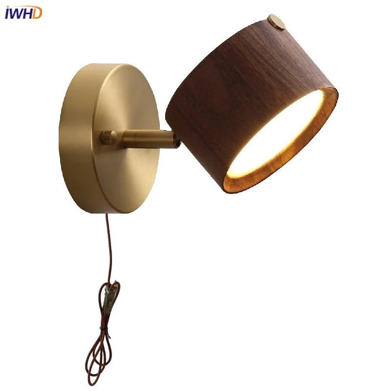 Afralia™ LED Wood Base Wall Sconce Modern Art Light Fixture for Living Room & Bathroom