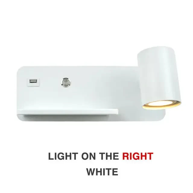 Afralia™ Wireless Charging Wall Lamp USB GU10 5W Switch Sconce for Modern Interior Lighting