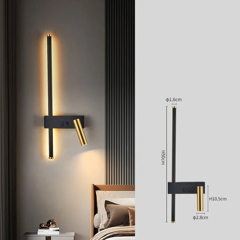 Afralia™ Nordic LED Wall Lamp for Living Room Bedroom Bedside Reading
