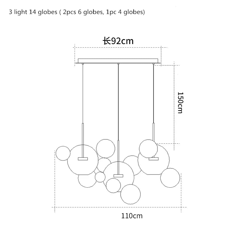 Afralia™ Milky Glass Globes LED Pendant Lights for Dining Room, Modern Luminarias LED Hanging Lamp