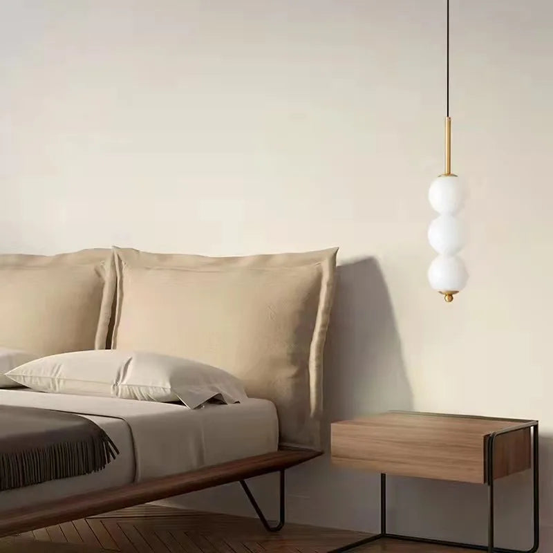 Afralia™ White Glass LED Pendant Lights, Adjustable Wire, Modern Design, Bedroom and Dining Room Lighting