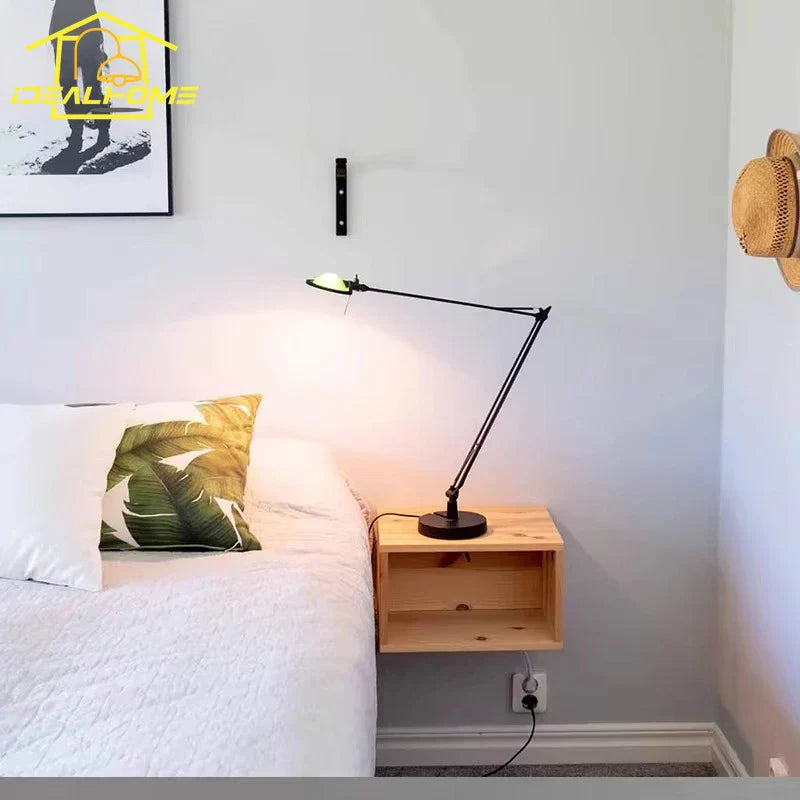 Afralia™ Industrial Black/Chrome LED Rocker Arm Desk Light with Adjustable Arm