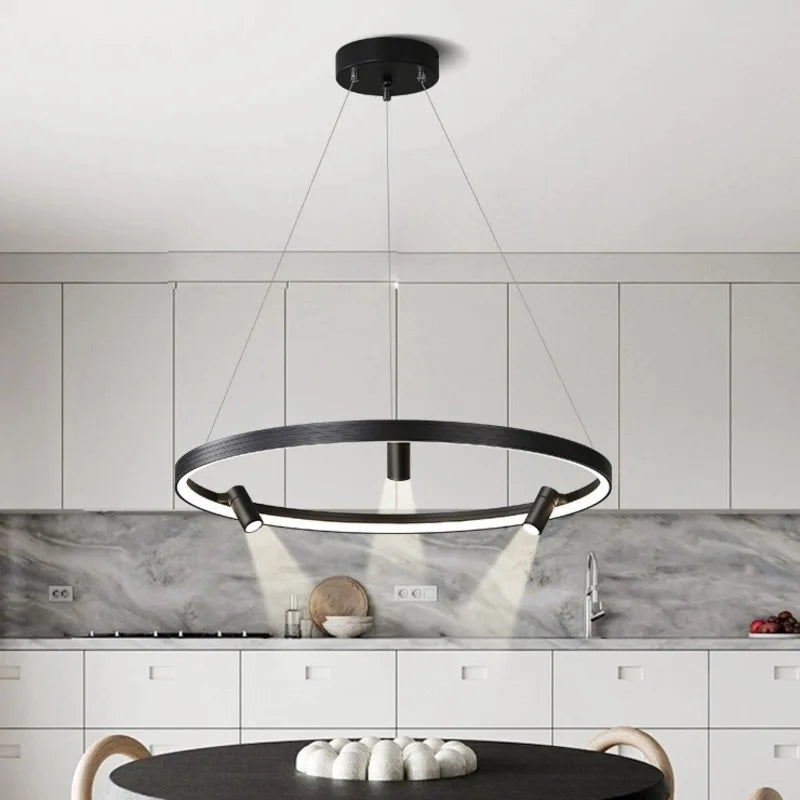 Afralia™ Nordic Black LED Pendant Lights for Home Decor - 80x10cm