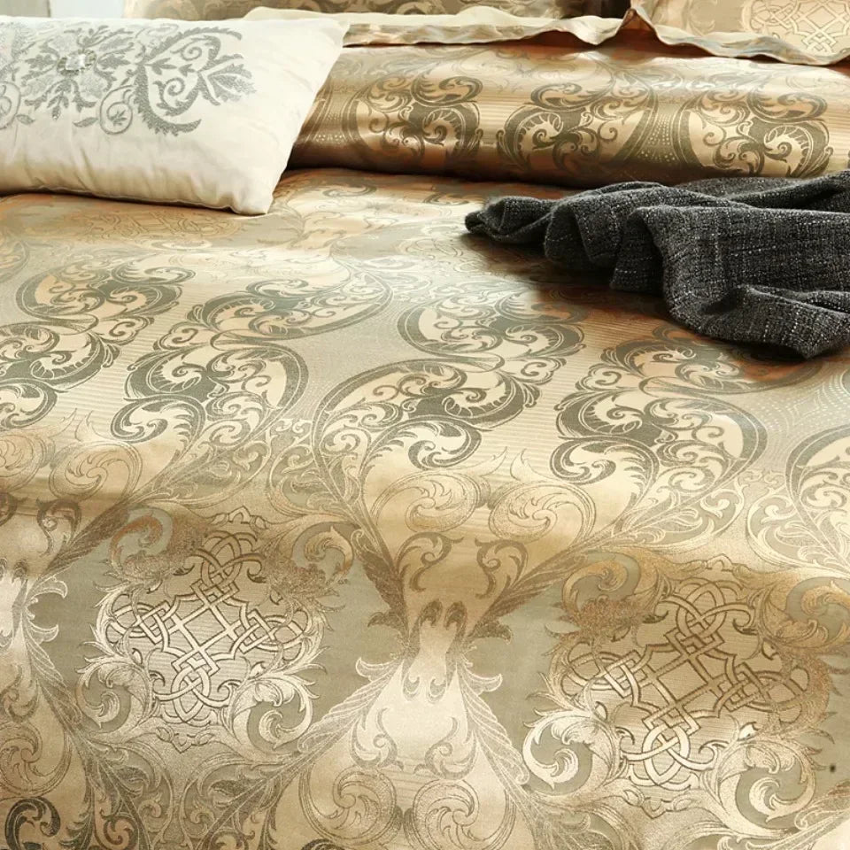 Afralia™ Luxury Jacquard King Size Bedding Set: European-Inspired Elegance for Queen & Double Beds