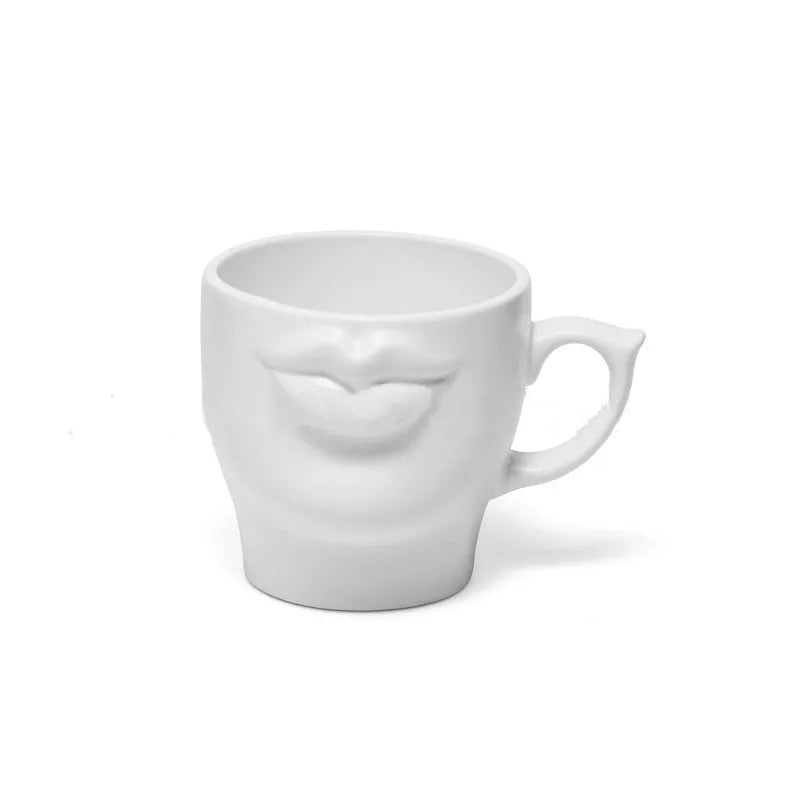 Afralia™ Ceramic Butt Cup: 250ml Creative Face Mug, Heat Resistant Tea Coffee Cup