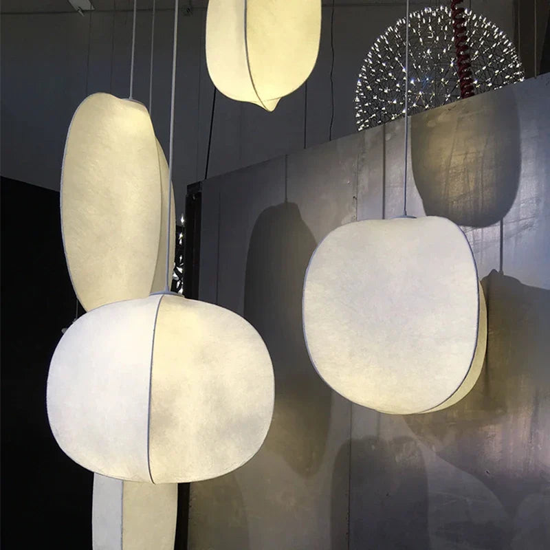 Afralia™ Silk Chandelier: Nordic Wabi Sabi LED Pendant Light for Home, Bar, and Dining Room