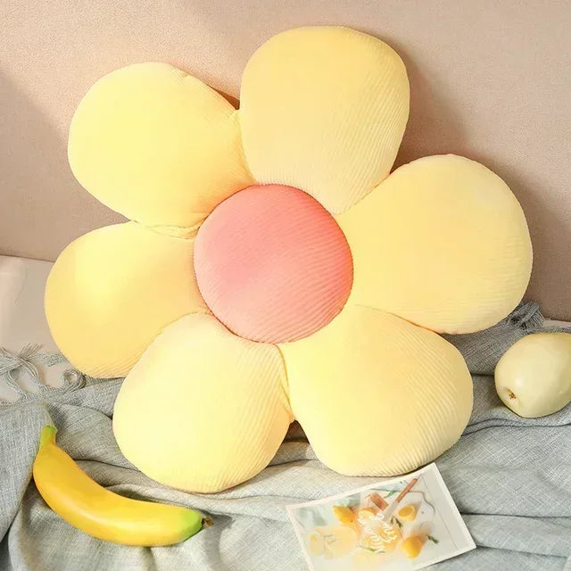 Flower Plush Throw Pillow Soft Plant Cartoon Chair Cushion Afralia™ Decorative Pillows