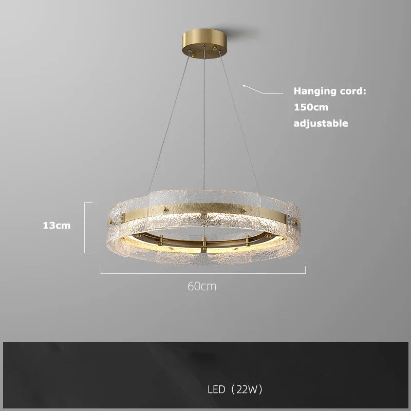 Afralia™ Nordic Glass Gold LED Chandelier, Dimmable Decorative Ceiling Fixture