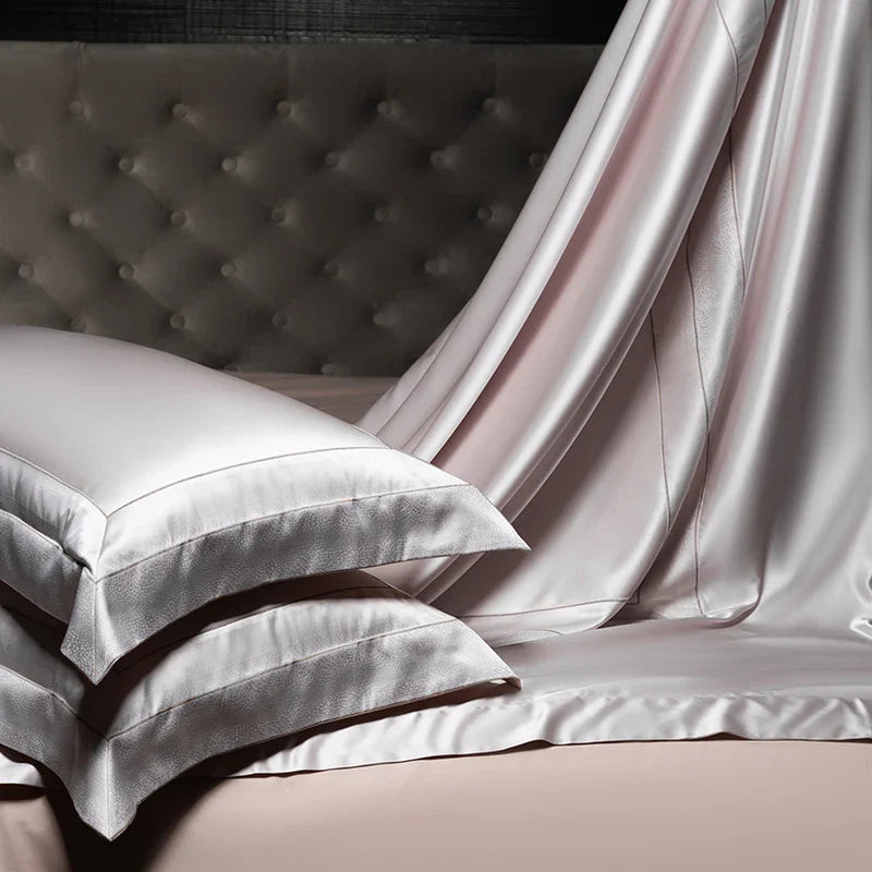Afralia™ Silky Satin Brocade Jacquard Bedding Set with Egyptian Cotton for Luxury Comfort