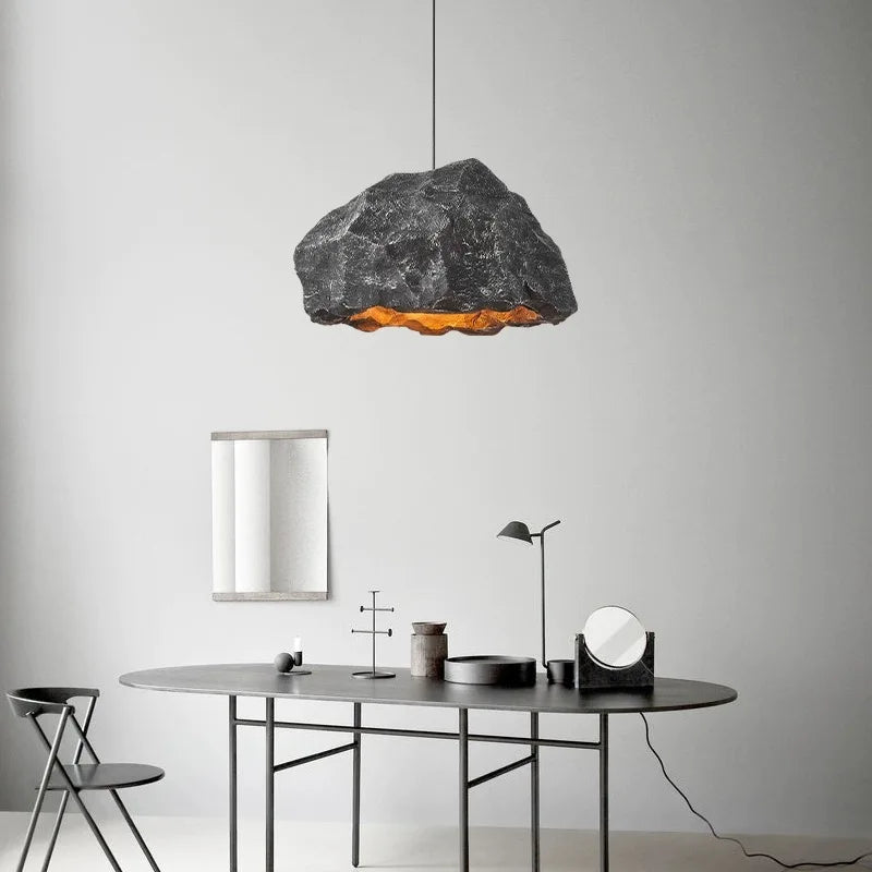 Afralia™ Rock Shape LED Chandelier - Nordic Resin Pendant Lamp for Living Room